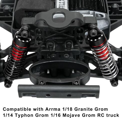 RC Shock Absorber Set Aluminum Adjustable Shock Damper for ARRMA 1/18 Granite GROM 1/16 Mojave GROM 1/14 Typhon GROM RC Truck Upgrade Parts (4PCS, Green) in Saudi Arabia