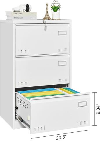 Lateral File Cabinet 2 Drawers Lockable File Cabinet with Card Holder, Metal Drawer Small File Cabinets Under Desk for Home Office Legal/Letter/f4/a4 Size Black in Saudi Arabia