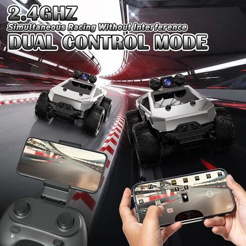 RC Cars with Camera Remote Control Truck with 720P HD FPV Camera, All-Terrain Remote Control Car with Body Light Rechargeable Battery, 1:28 RC Car Vehicle Toy Gifts for Adults Kids Boys Girls in Saudi Arabia