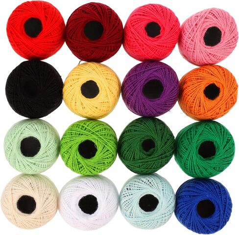 Stobok 16 Rolls Cross Stitch الخيط الكروشيه الخيط متعدد الوظائف تطريز سلسلة ترسيرية DIY تطريزات خيط تطريزات تصنيع خيط الخيط القطن in Saudi Arabia