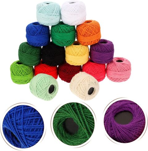 Stobok 16 Rolls Cross Stitch الخيط الكروشيه الخيط متعدد الوظائف تطريز سلسلة ترسيرية DIY تطريزات خيط تطريزات تصنيع خيط الخيط القطن in Saudi Arabia