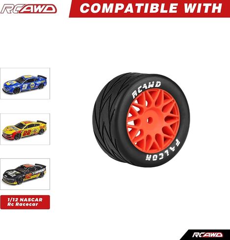 RCAWD لـ LOSI NASCAR مجموعة إطارات عجلات مسبقة ، توازن القبضة والمتانة مطاطية نايلون 8 مم محول سداسي سداسي 4 مم ل 1/12 على الطريق ترقية الجزء جميع التضاريس التكيف 4PCS التيتانيوم in Saudi Arabia