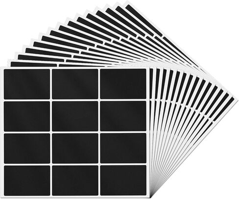 240 PCS Color Coding Labels 3 × 2 Inches Vinyl Black Rectangle Stickers Self Adhesive Waterproof Decal for Name Tags Address Moving Office in Saudi Arabia