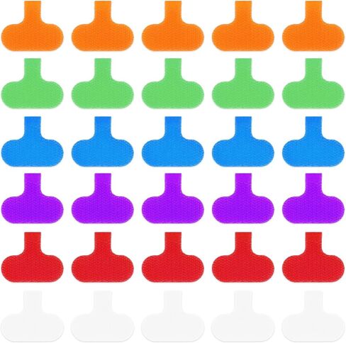30 PCS ملصقات كبلات متعددة الألوان ، 6 ألوان اكتب على سلك سلك علامات سلكية إلكترونية إدارة الكبلات القابلة للكتابة علامات الحبل in Kuwait