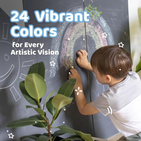 Neliblu 24-Piece Soft Pastels for Kids - Multi Color Pastel Chalk for Art Painting - Pastel Sticks Suitable on Paper, Blackboards, Sidewalk Blocks - For Kids, Adults, Professional Artists in Saudi Arabia