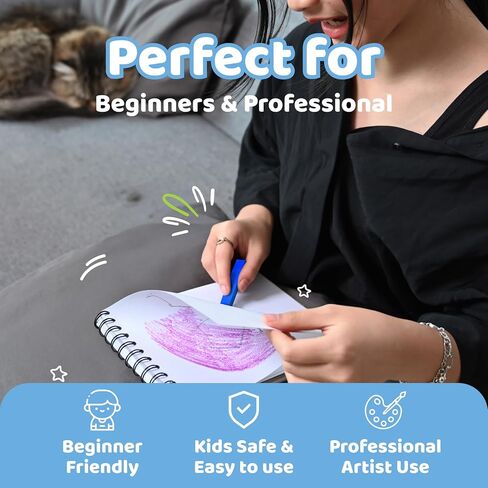 Neliblu 24-Piece Soft Pastels for Kids - Multi Color Pastel Chalk for Art Painting - Pastel Sticks Suitable on Paper, Blackboards, Sidewalk Blocks - For Kids, Adults, Professional Artists in Saudi Arabia