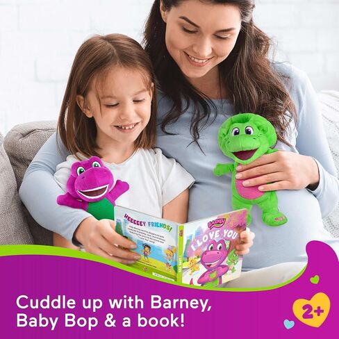 Fisher-Price Barney’s World Toddler Toys, 9 inch Barney & Baby Bop plushes with Story Book for Cuddling up at Reading time, Kids Ages 2+ Years in Saudi Arabia