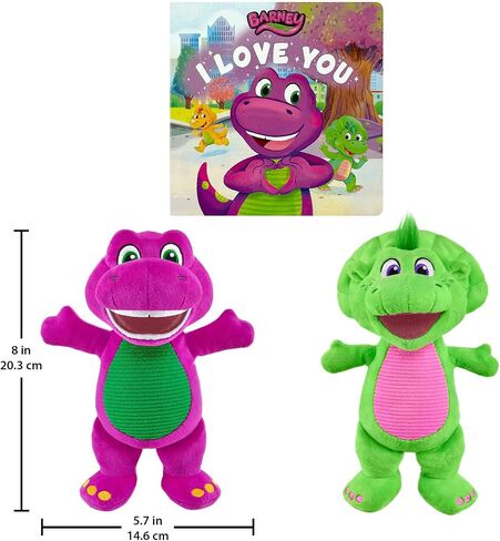 Fisher-Price Barney’s World Toddler Toys, 9 inch Barney & Baby Bop plushes with Story Book for Cuddling up at Reading time, Kids Ages 2+ Years in Saudi Arabia