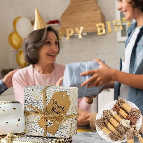 9 Rolls Natural Burlap Lace Ribbon Trim,18 Meters Jute Craft Ribbon for DIY Sewing,Rustic Wedding Decorations,Gift Wrapping&Party Supplies in Kuwait