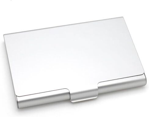 Custom Aluminum Business Card Holder Case, Customized Business Card Case Design Your Logo Name Large Capacity Protective Business Card Wallet Meaningful Gift for Office Worker Elite, Silvery in Kuwait