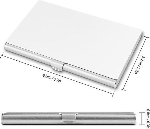 Custom Aluminum Business Card Holder Case, Customized Business Card Case Design Your Logo Name Large Capacity Protective Business Card Wallet Meaningful Gift for Office Worker Elite, Silvery in Kuwait