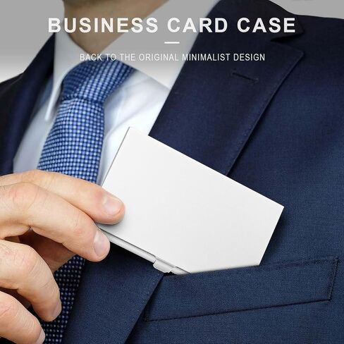 Custom Aluminum Business Card Holder Case, Customized Business Card Case Design Your Logo Name Large Capacity Protective Business Card Wallet Meaningful Gift for Office Worker Elite, Silvery in Kuwait