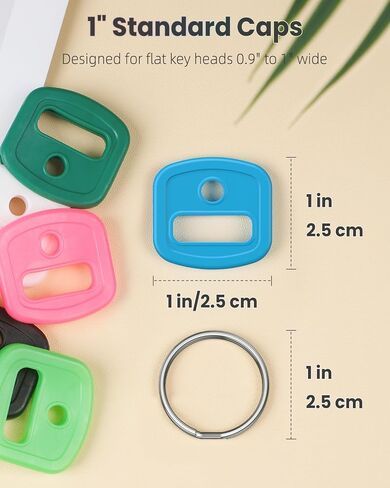 Uniclife 10 Pcs Key Covers Caps, 1" Key Identifiers with Labels, Soft Stretchy Key Covers for House Key, Cute Key Head Protectors for Standard Keys (Not for Odd-Shaped Keys), 10 Colors in Saudi Arabia