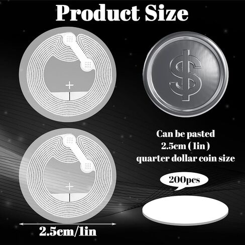 200pcs NFC Tags Sticker Ntag215 Programmable NFC Stickers Rewritable RFID Tags Sticker 504 Bytes Memory Adhesive RFID Labels Compatible All NFC-Enabled in Saudi Arabia