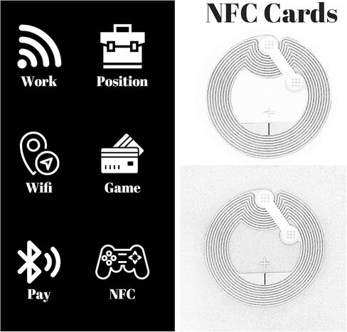 200pcs NFC Tags Sticker Ntag215 Programmable NFC Stickers Rewritable RFID Tags Sticker 504 Bytes Memory Adhesive RFID Labels Compatible All NFC-Enabled in Saudi Arabia