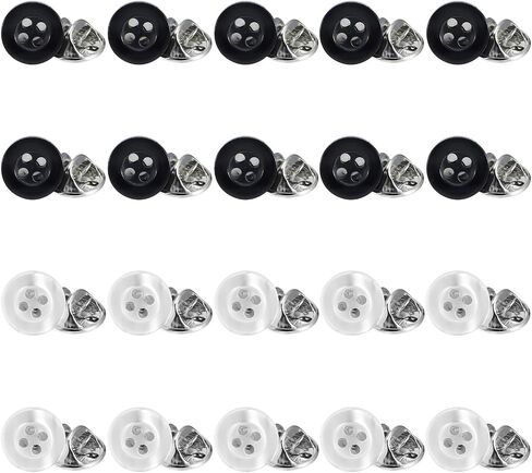 20 Pack 12mm No-Sew Buttons Detachable Reusable Shirt Buttons for Clothes Coats Dresses Quick Easy DIY Button Solution for Repair DIY Crafts Costume Making Decorative Brooch Pins in Black White in Saudi Arabia