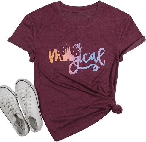 Magical Shirt for Women Magic Kingdom Tshirt Family Vacation Tee Castle Graphic Short Sleeve Tops in Kuwait