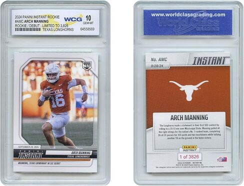Panini 2024 Arch Manning Rookie لاول مرة #AMC Texas Longhorns - GEM -MIN in Saudi Arabia