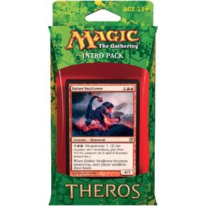 Magic The Gathering (MTG Theros Intro Pack - Blazing Beasts of Myth Theme Deck (Includes 2 Booster Packs) Red (Ember Swallower) in Kuwait