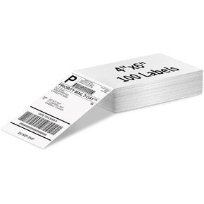 asprink 4 "× 6" ملصقات حرارية فانفولد - ملصقات الشحن الحرارية Asprink - ملصقات بريد بيضاء لطابعات الملصقات الحرارية (نمط فانفولد و 500 ملصقات) in Kuwait