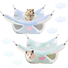 2 Pcs of Rat Hammocks Small Animal Hammock Rat Bed Guinea Pig Hammock Rats Cage Accessories for Small Animals Chinchilla Parrot Sugar Glider Ferret Squirrel in Saudi Arabia