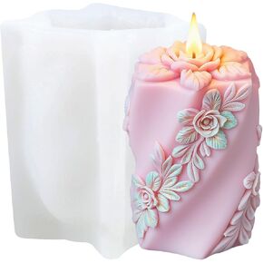 3D Maple Leaf Cylinder Candle Silicone Mold Autumn Leaves Candle Molds for Candles Making Resin Casting Aromatherapy Candles Wax Polymer Clay Home Decoration in Kuwait