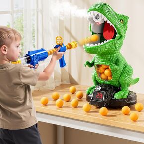 Movable Dinosaur Shooting for Toys Kids 4-6, Electronic Kids Target Games with 2 Air Pump Guns, LCD Score Record, Sound, 48 Foam Balls, Birthday Gifts for 3 4 5 6 7 8 9 Year Old Boys Girls in Kuwait