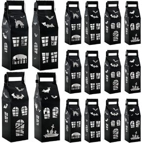 Chunnin 24pcs Halloween Haunted House Home Hights For Halloween Party Decorations Haunted House على شكل صناديق Halloweens Houses Box Box مع مقبض لتوفيات عيد ميلاد Halloweens in Kuwait