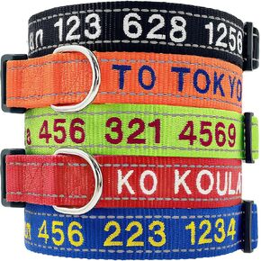Personalized Dog Collars, Custom Reflective Nylon Embroidered Dog Collar with Name and Phone Numbers for Medium Large Small Girl and Boy Dogs Customized Adjustable Sizes 11 Colors in Saudi Arabia