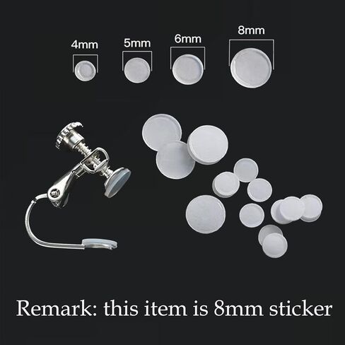 Silicone Sticker Ear Clip Earring Backs, Anti-Pain Clear Sticker Stabilizer Pads, 4-8mm Support Patches for Clip-on Earrings (6mm Stickers) in Saudi Arabia