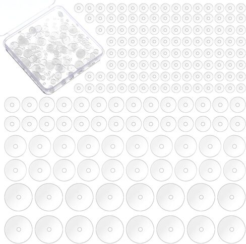 200 Pcs Clear Piercing Disc for Piercing Bump 3/5/7/9 mm, Silicone Earring Backs Supports Pads, Plastic Earlobe Stabilizer Patches (4 Sizes) in Saudi Arabia