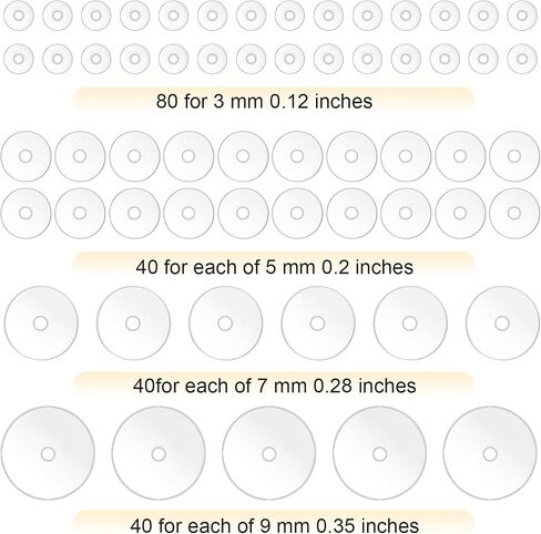 200 Pcs Clear Piercing Disc for Piercing Bump 3/5/7/9 mm, Silicone Earring Backs Supports Pads, Plastic Earlobe Stabilizer Patches (4 Sizes) in Saudi Arabia