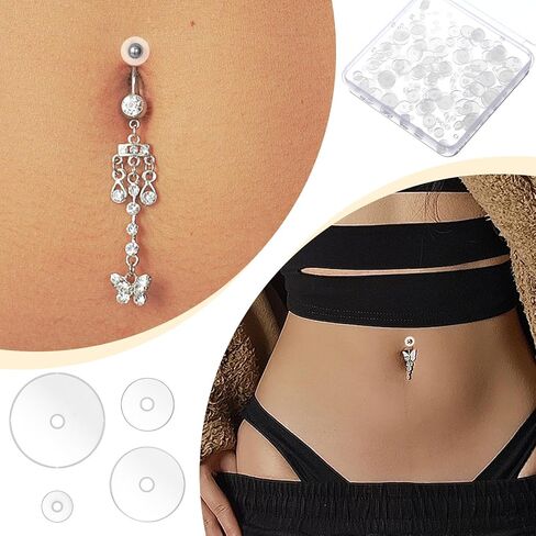 200 Pcs Clear Piercing Disc for Piercing Bump 3/5/7/9 mm, Silicone Earring Backs Supports Pads, Plastic Earlobe Stabilizer Patches (4 Sizes) in Saudi Arabia