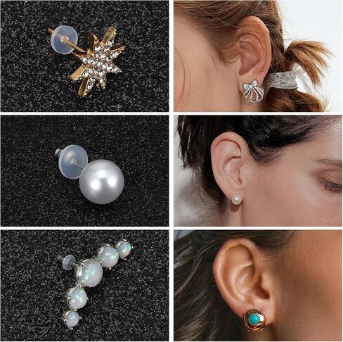 200 Pcs Clear Piercing Disc for Piercing Bump 3/5/7/9 mm, Silicone Earring Backs Supports Pads, Plastic Earlobe Stabilizer Patches (4 Sizes) in Saudi Arabia
