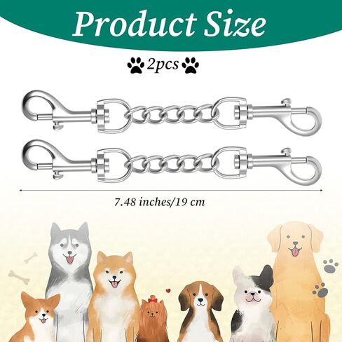 مقطع السلامة من طوق الكلب المعدني 2 حزمة من الفولاذ المقاوم للصدأ احتياطيًا ثقيلًا للياقة الشق in Kuwait