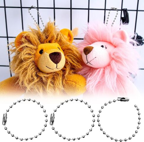 100pcs 4 inch Bead Chains Connector Clasp Metal Key Chains Adjustable Antiqued Metal Bead Steel Chain Ball Chain Keychain Tag Key Rings Beaded Keychain for Jewelry Finding Making Accessories DIY Craft in Saudi Arabia