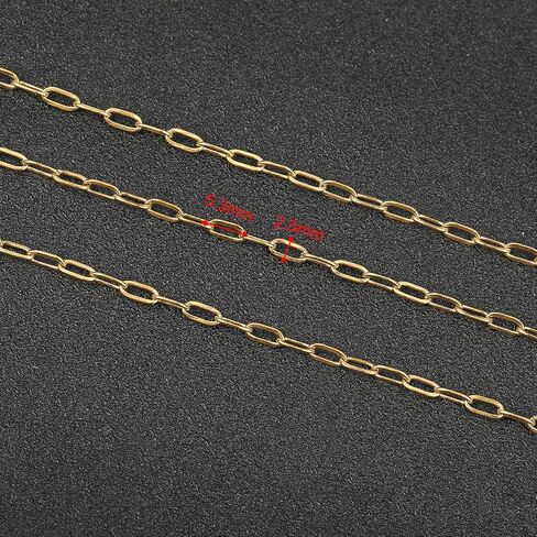 سلسلة الذهب Umaokang 16.4 قدم 4 مم من الورق البيضاوي من الفولاذ المقاوم للصدأ سلسلة الصلب السلاسل قلادة الكابلات الجزء الأكبر مع مشابك جراد البحر وخواتم القفز للنساء سوار المجوهرات DIY in Saudi Arabia