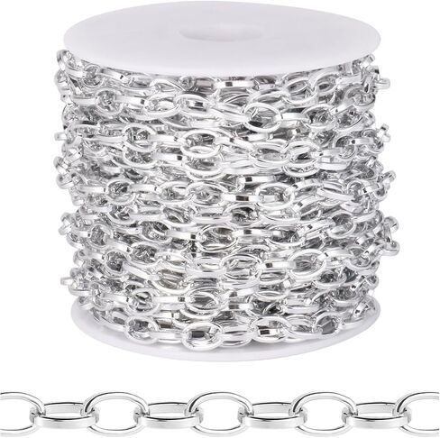 33FT Black Paperclip Chain for Jewelry Making 5MM Black Plated Aluminum Oval Link Chain Roll Bulk for DIY Crafts Jewelry Making in Saudi Arabia