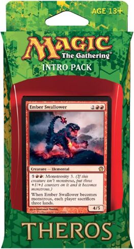 Magic The Gathering (MTG Theros Intro Pack - Blazing Beasts of Myth Theme Deck (Includes 2 Booster Packs) Red (Ember Swallower) in Saudi Arabia