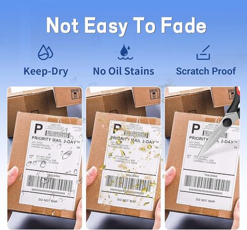 asprink 4 "× 6" ملصقات حرارية فانفولد - ملصقات الشحن الحرارية Asprink - ملصقات بريد بيضاء لطابعات الملصقات الحرارية (نمط فانفولد و 500 ملصقات) in Kuwait