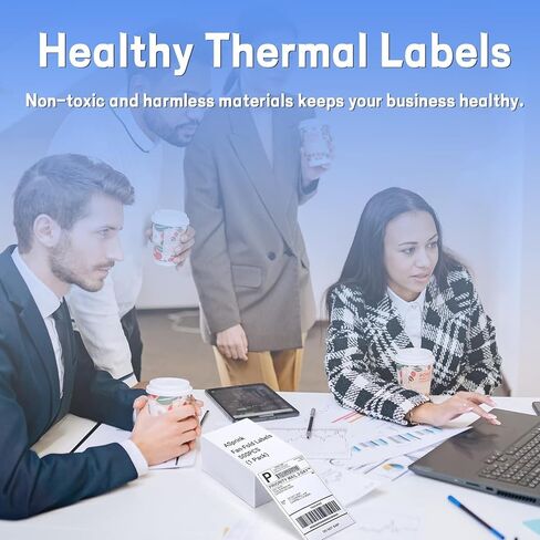 asprink 4 "× 6" ملصقات حرارية فانفولد - ملصقات الشحن الحرارية Asprink - ملصقات بريد بيضاء لطابعات الملصقات الحرارية (نمط فانفولد و 500 ملصقات) in Kuwait