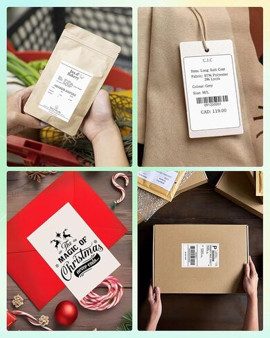 asprink 4 "× 6" ملصقات حرارية فانفولد - ملصقات الشحن الحرارية Asprink - ملصقات بريد بيضاء لطابعات الملصقات الحرارية (نمط فانفولد و 500 ملصقات) in Kuwait