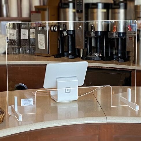 Cakesafe - (1) 30 "Wide × 20" عالي ، عداد واقٍ من حاجز أمان حارس العطس الأكريليك ، ولوحة واحدة مع فتحة 18 "× 5" ، ودعمان قويان. in Kuwait