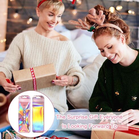 100Pcs Holographic Pen Bag, 2.4x7 inch Resealable Smell-Proof Packaging Bags Small Candy Bag Foil Zip-lock Pouch for Party Favors Lip Gloss Eyeliner Pens Jewelry Candy (Rose) in Saudi Arabia