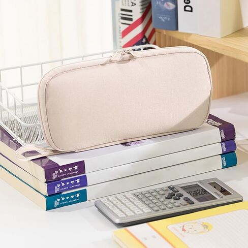 Rolin Roly Multi-function Pencil Case Pencil Box Large Capacity Pen Case Holder for Women Pen Bag Organizer with Zipper (brown) in Saudi Arabia