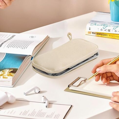 Rolin Roly Multi-function Pencil Case Pencil Box Large Capacity Pen Case Holder for Women Pen Bag Organizer with Zipper (brown) in Saudi Arabia