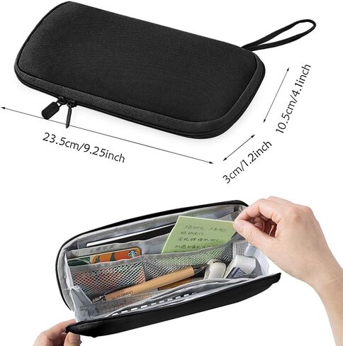 Rolin Roly Multi-function Pencil Case Pencil Box Large Capacity Pen Case Holder for Women Pen Bag Organizer with Zipper (brown) in Saudi Arabia