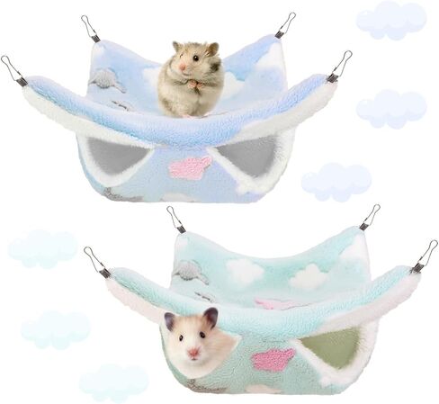 2 Pcs of Rat Hammocks Small Animal Hammock Rat Bed Guinea Pig Hammock Rats Cage Accessories for Small Animals Chinchilla Parrot Sugar Glider Ferret Squirrel in Saudi Arabia