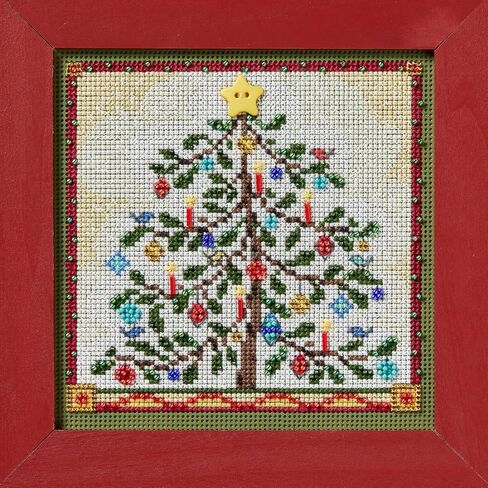 Mill Hill Feather Tree Beaded Counted Cross Stitch Kit Buttons & Beads 2024 Winter Series MH142435, 5.25" x 5.25", Multi in Saudi Arabia