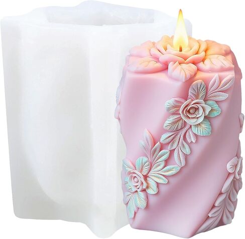 3D Maple Leaf Cylinder Candle Silicone Mold Autumn Leaves Candle Molds for Candles Making Resin Casting Aromatherapy Candles Wax Polymer Clay Home Decoration in Kuwait